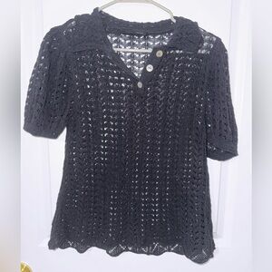 Zara Charcoal Knit Blouse